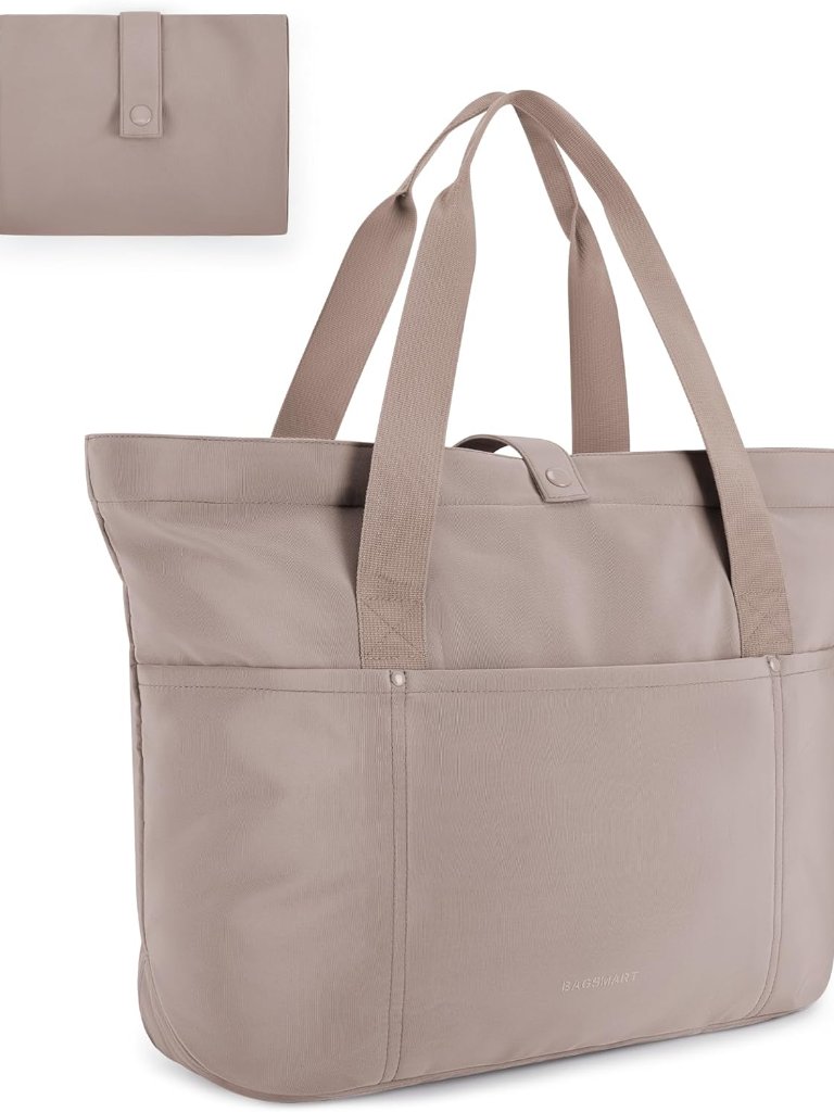 Tote Bag For Women, Foldable Tote Bag With Zipper Travel Large Shoulder Bag Hand